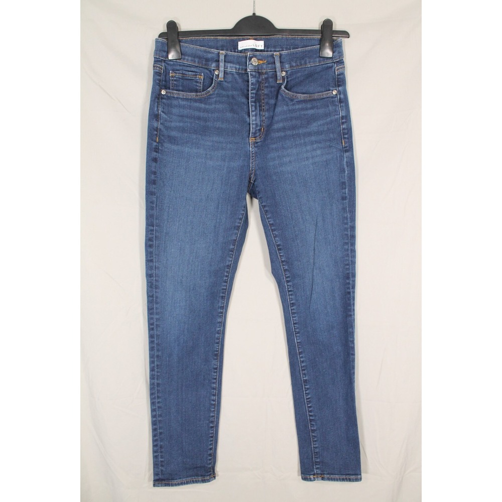LOFT ANN TAYLOR Stretch Denim THE SKINNY High-Rise RAW HEM 5-Pocket JEANS 8/29